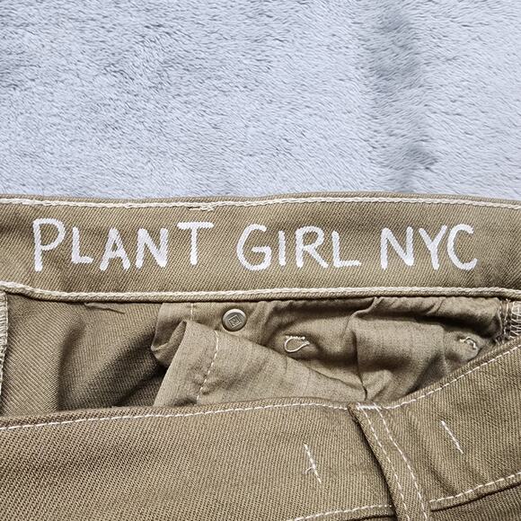 Uniqlo X Plant Girl NYC Jeans Womens 29 Brown Green The 420 Pant Hand Dyed Paint - Picture 10 of 16
